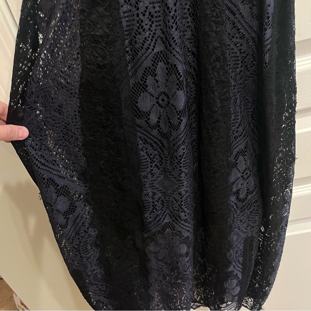 Free People Miracle Blue Black Lace Racerback Dress Small Whimsygoth Whitchy - Picture 11 of 13